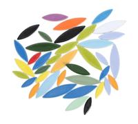 Petal Ceramic Mosaic Tiles 200g Leaf Pieces for Craft Projects | Glazed Mixed Colours, Rounded Edges, Beginner Friendly, for Frames, Planters, Indoor Floral Decor Random Color