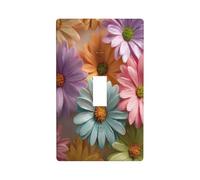 Petal Daisy Flowers Light Switch Cover Decorative Single Toggle 1 Gang Wall Plate for Kitchen Farmhouse Bedroom Bathroom Art Decor
