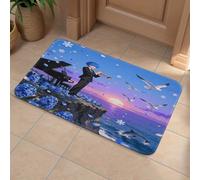 Petal Dance Anime Front Door Mat, Heavy Duty Bathroom Rugs Durable Welcome Mat for Outdoor Indoor, Super Absorbent Bath Rugs for Entryway Outside Patio Porch, 60x90cm
