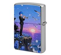 Petal Dance Anime Lighter Case Metal Double-Sided Lighter Cover Pocket Lighters Sleeve Windproof Lighters Accessories for Men Women