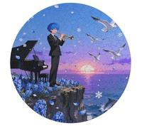 Petal Dance Anime Personalized Jigsaw Puzzles, 195Pcs Custom Wooden Jigsaw Puzzle Round Puzzle Gift Adult