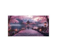 Petal Diamond Art Kits Adults with Diamond Art Accessories, 5D DIY Color Crystal Gem Crafts Kits for Kids, Lake Rhinestones Paint by Numbers on Canvas 28 x 56Inch Wall Artwork for Home Decor 2509-2019