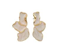 Petal Earrings for Women Irregular Large Floral Stud Earrings White Pink Blue Green Unique Statement Flower Earrings Jewelry Gifts for Women, One Size, Metal, No Gemstone