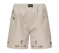 Petal Embroidered Cut-Out Shorts - female - Coperni - Casual Shorts - Beige - S - Shorts S