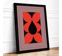 Petal Form Mid-Century Framed Wall Art Print A3 (42×29.7cm) Black, Wall Decor for Living Room, Bedroom, Office & Home, Ready to Hang, Art Gift