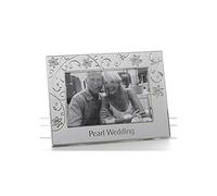 Petal Jewel design Pearl 30th Wedding Anniversary Silver Metal Look Photo Frame