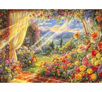 Petal Paradise 500 Piece Jigsaw Puzzles for Adults Sunlit Garden Jigsaws for Adults 500 Pieces Puzzle
