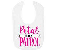 Petal Patrol (Bridesmaid Flower Girl Statement) Cotton Baby bib - White