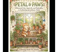 Petal & Paws A Garden Cottage Coloring Book: Whimsical Cats Squirrels and Butterflies in Enchanting Greenhouse Nooks (The Cozy Cottage Coloring Series)