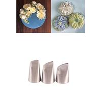 Petal Piping Nozzle Large,Flower Nozzles 124K, 125K, and 126K,Rose Petal Pastry Tips for Cake Cupcake Decorating,3 Pcs