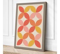 Petal Rhythm Mid-Century Canvas Wall Art Print 30x20 Inch (76 x 51 cm)