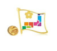 Petal Yellow Love Japanese Expression Golden Metal Flag Lapel Pin Badge