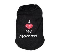 Petall Dog Shirts I Love My Mom/Mommy Dad/Daddy Clothes Doggy Slogan Costume Cute Heart Vest for Small Dogs Puppy T-Shirt (Large)