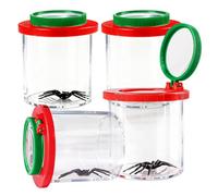 PetalPursuit Lightning Bug Jar, Firefly Jar Bug Viewer for Kids Children Nature Exploration, 4 Pack