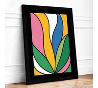 Petals and Geometry Geometric Framed Wall Art Print A4 (29.7×21cm) Black, Wall Decor for Living Room, Bedroom, Office & Home, Ready to Hang, Art Gift