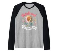 Petals and Positivity Sunflower Floral Botanical Raglan Baseball Tee