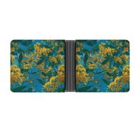 Petals and Yellow Flowers Leather Wallet with 12 Card Holder