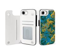 Petals And Yellow Flowers Phone Case Compatible with iPhone 16/16 Plus/16 Pro/16 Pro Max/ 16 E/16 SE4 Flip Protective Cover with Card Holder