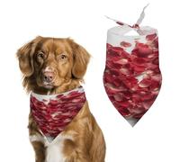 Petals Form Heart Shape Dog Bandanas Cute Soft Cotton Puppy Scarves Washable Daily Summer Durable Triangle Reversible Bibs Suitable for Small Medium Large Dogs and Cats