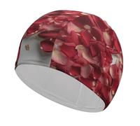 Petals Form Heart Shape Swim Cap for Adult, Elastic Fabric Swimming Cap, Comfortable Bathing Cap for Long & Short Hair