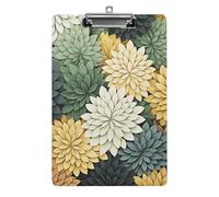 Petals Garden Leaves Clipboard, A4 Acrylic Clipboard with Hanging Hole, Ultra-Light Clip Board - Holds 100 Sheets, Shatterproof Document Holder for Office, 12.5" X 8.5"