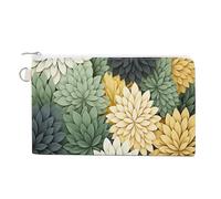 Petals Garden Leaves Coin Purse Mini Pouch Change Wallet with Keychain Portable Change Wallet Canvas Coin Bag