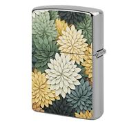 Petals Garden Leaves Lighter Case Metal Protective Cover with Double-Sided Art Design, Cool Lighters Pouch Shockproof Lighter Cover for Men Women Gifts, Lighters Not Included