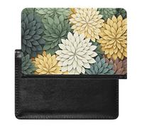 Petals Garden Leaves Passport Holder with 3 Card Slots, Portable PU Leather Travel Wallet, Slim Protective Cover for Passport, ID, Credit Cards