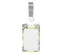 Petals Garden Leaves Printed Card Badge Holder with Neck Strap, Vertical Cards Holder Anti-Scratch and Easy-Scan, for Office