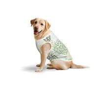 Petals Garden Leaves Soft Cotton T-Shirt Vest For Large Dogs, Print Pet Clothes Breathable Pet Pullover Tee Sleeveless Sweatshirt (3xl-5xl)