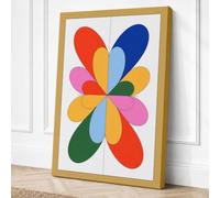 Petals in Rotation Geometric Canvas Wall Art Print 18x12 Inch (46 x 30 cm)
