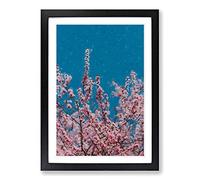 Petals of Pink Cherry Blossom Tree Framed Print | A2 Black Framed Wall Art | Ready to Hang | Modern Floral Picture | Living Room Bedroom Lounge Office