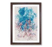 Petals of Pink Cherry Blossom Tree Watercolour Framed Print | A2 Walnut Framed Wall Art | Ready to Hang | Modern Floral Picture | Living Room Bedroom Lounge Office