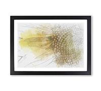 Petals of The Yellow Sunflower Sketch Framed Print | A2 Black Framed Wall Art | Ready to Hang | Modern Floral Picture | Living Room Bedroom Lounge Office