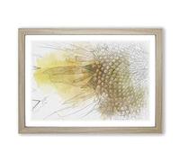 Petals of The Yellow Sunflower Sketch Framed Print | A2 Oak Framed Wall Art | Ready to Hang | Modern Floral Picture | Living Room Bedroom Lounge Office