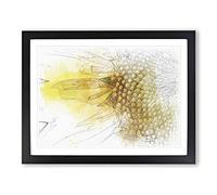 Petals Of The Yellow Sunflower Sketch Modern Art Framed Wall Art Print, Ready to Hang Picture for Living Room Bedroom Home Office Décor, Black A2 (64 x 46 cm)