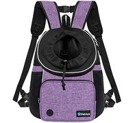 PetAmi Adjustable Cat & Dog Chest Carrier Backpack, Ventilated for Hiking & Camping, Max 15 lbs, Purple