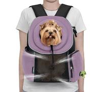 PetAmi Adjustable Cat & Dog Front Chest Carrier Backpack, Ventilated for Hiking & Camping, Max 14 lbs, Purple