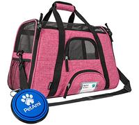 PetAmi Airline Approved Pet Carrier for Cat, Soft Sided Dog Carrier for Small Dog, Cat Travel Supplies Accessories Indoor Cat, Ventilated Pet Carrying Bag Medium Large Kitten Puppy, Large Heather Pink