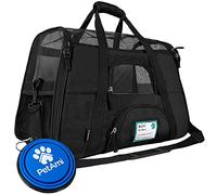 PetAmi Airline Approved Pet Carrier for Cat, Soft Sided Dog Carrier for Small Dogs, Cat Travel Supplies Accessories for Indoor Cats, Ventilated Pet Carrying Bag Medium Large Kitten Puppy, Large Black