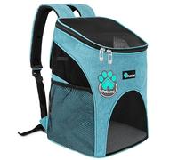 PetAmi Cat Backpack Carrier, Airline Approved Pet Carrier Backpack for Small Dogs and Large Cats, Soft Sided Collapsible Ventilated with Sherpa Bed for Hiking Travel, Max 18 lbs, Sea Blue