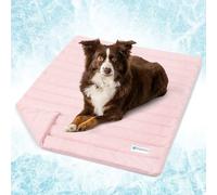 PetAmi Cooling Mat for Dog, Premium Pet Cooling Blanket for Crate Kennel, Indoor Cat Cool Sleeping Pad, Q-MAX Cold Sofa Couch Cover for Summer, Pink, Medium (29x40)