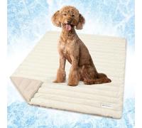 PetAmi Cooling Mat for Dog, Premium Pet Cooling Blanket for Crate Kennel, Indoor Cat Cool Sleeping Pad, Q-MAX Cold Sofa Couch Cover for Summer, Taupe/Beige, Large (40x60)