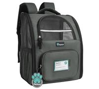 PetAmi Deluxe Pet Carrier Backpack for Small Cats and Dogs, Puppies | Ventilated Design, Two-Sided Entry, Safety Features and Cushion Back Support | for Travel, Hiking, Outdoor Use (Dark Gray)