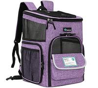 PetAmi Dog Backpack Carrier, Airline Approved Cat Backpacks for Carrying Small Large Cats, Pet Carrier Back Pack, Ventilated Soft Sided for Travel, Hiking, Camping, Max 18 lbs, Purple
