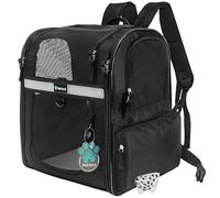 PetAmi Dog Backpack Carrier for Small Large Cat, Pet, Puppies, Ventilated Pet Hiking Backpack Travel Bag, Airline Approved Cat Backpack Carrier, Safety Back Support, Camping Biking, Max 18 lbs, Black