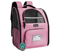 PetAmi Dog Backpack Carrier for Small Large Cat, Puppy, Ventilated Pet Hiking Backpack Travel Bag, Airline Approved Cat Backpack Carrier, Camping Biking Dog Bag Up to 18lbs, Pink