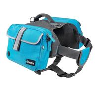 PetAmi Dog Backpack for Medium Large Dogs, Dog Saddle Bag for Dogs to Wear, Harness Saddlebag with Reflective Safety Side Pockets for Hiking, Camping, Vest Dog Pack for Travel (Blue, Large)