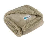 PetAmi Dog Blanket for Bed, XL Pet Blanket Large Dogs, Fleece Furniture Couch Cover Protector Sofa Car Crate Kennel, Soft Sherpa Cat Throw Plush Reversible Washable, Twin 60x80 Solid Taupe
