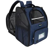 PetAmi Dog Cat Backpack Carrier, Expandable Pet Carrier Backpack for Travel Hiking, Small Medium Dog Puppy Large Cat Carrying Backpack, Airline Approved Ventilated Soft Back Support, 18 lbs, Navy